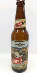 Botella de cerveza Rheingold de finales de 1930 etiquetas de cuerpo completo y cuello castillos de Chicago - Imagen 1 de 9