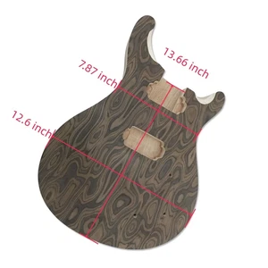 Mahogany Guitar body maple Flame veneer for style HH pickup DIY Set in heel - Picture 1 of 10