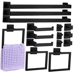 Jeu de 15 toallas de baño de 24 pulgadas, y compris 15 pièces - 23,6 pouces noir mat - Photo 1 sur 8