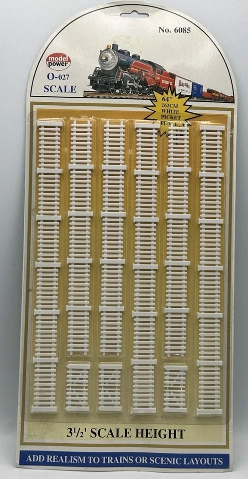 Model Power 6085 O Scale White Picket Fence Set - Image 1 of 2