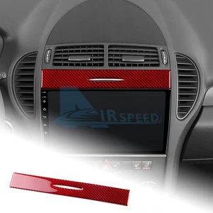Red Carbon Fiber Car Center Console Trim Sticker For Mercedes Benz SLK 04-10 - Picture 1 of 8