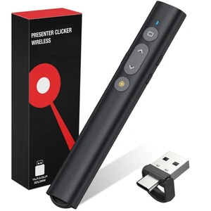 2 in 1 USB Type C Presentation Clicker with Laser Pointer, Wireless Presenter - Picture 1 of 7