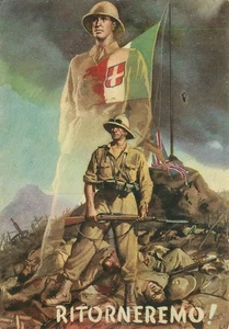 Italienische Militär Propaganda Postkarte 2. Weltkrieg Bocasile Invasion Eritrea Ritorneremo - Bild 1 von 2
