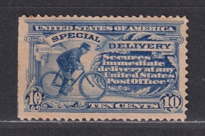 United States Scott E6 MH 1902 10¢ Ultramarine Special Delivery Stamp SCV $230 - Image 1 of 2