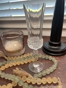 Longchamp 24% Lead Cristal d'Arques France Champagne Flute 4.25 oz Glass~8 Avail - Picture 1 of 7