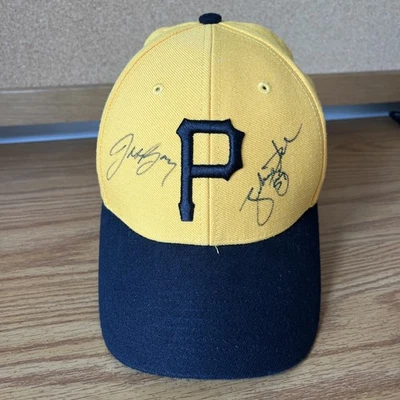 Jason Bay and Zach Duke SIGNED AUTOGRAPHED  Baseball Hat Pittsburgh Pirates - Image 1 of 4