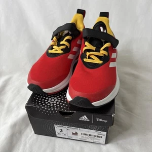 Adidas Disney FortaRun Mickey Mouse Size 2 Youth Kids Sneakers Red - Picture 1 of 13