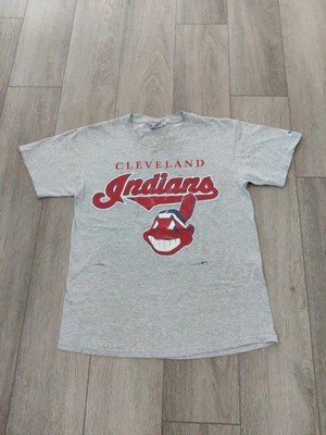 Camiseta De Colección 1995 Lee Sport Cleveland Indians Chief Wahoo Gris Mediano Nuez moscada Foto 1 de 4