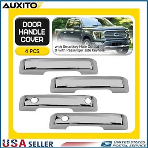 For 2021 2022 2023 2024 Ford F150 Chrome Door Handle Covers F-150 (W/ SMK) Y - Picture 1 of 12