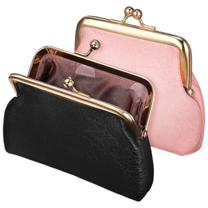 2Pcs Vintage Coin Purse PU Mini Wallet Change Purse Key Holder Pouch - Picture 1 of 11