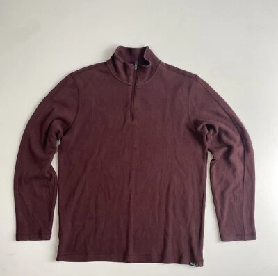 Suéter Eddie Bauer Para Hombres LT Granate Tejido Pullover 1/4 Cremallera Exterior Informal Clásico Foto 1 de 4