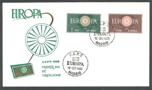 ESPAÑA 1960 - EDIFIL 1294/95 - EUROPA CEPT - SOBRE DE PRIMER DÍA - Imagen 1 de 2
