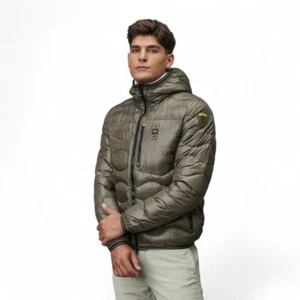 Piumino Uomo Blauer Onda Wawe Nylon Lucido 24WBLUC03030 Verde Pigna AI24 - Picture 1 of 5