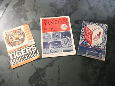 VINTAGE NY YANKEES GROUP LOT OF 3 BASEBALL PROGRAMS 1964 (2) 1965 (1) MANTLE HR - Image 1 of 4