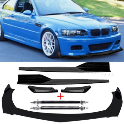 Front Rear Bumper Lip Spoiler Splitter Side Skirt For BMW 3 Series E46 M3 E90 - Imagem 1 de 4