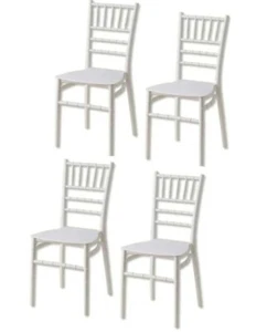 Kit 4 sedie polipropilene bar ristorante interno esterno bianco wedding 566v - Foto 1 di 2