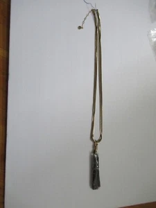 Libby Edelman gold long tassel tripple strand necklace NWOT 16" long - Picture 1 of 4
