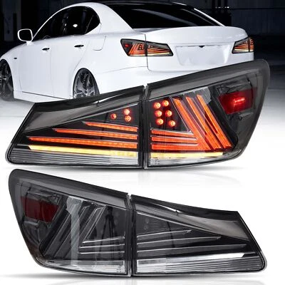 2PCS Full LED Smoked Tail Lights For Lexus IS250 350 ISF 2006-2013 W/ Sequential - Изображение 1 из 4