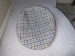 VINTAGE HERREN COUNTRY WOLLE BLAU GRAU TWEED FLACHE KAPPE 7 5/8 oder 62 - Bild 1 von 3
