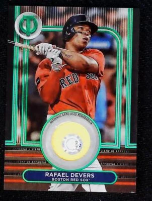 2024 Topps Tribute Stamp of Approval Relic Green Rafael Devers Jersey 32/99 - Image 1 of 2