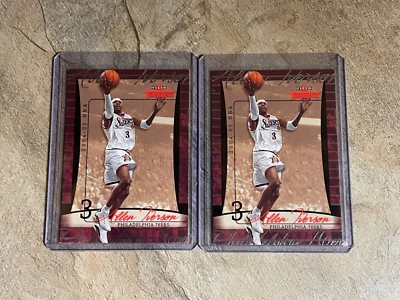 2004-05 Fleer Throwbacks Allen Iverson Silver Parallel (Both Missing Serial #) - Image 1 of 2