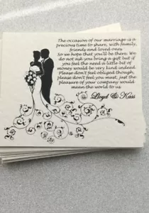 Inserti matrimonio personalizzati informazioni aggiuntive non comprare regalo carta poesia - Foto 1 di 1