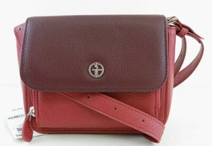 Giani Bernini $70 NWT Wine Red Softy Core Crossbody Two-Toned Mini Bag Pebbled - Picture 1 of 6