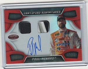 2018 CERTIFIED SIGNATURES RED PAUL MENARD RU FS SM AUTO CARD#CSS-PM /75