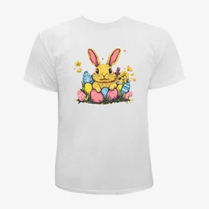 Easter Bunny with Easter Eggs Tee Women, Men Graphic Unisex T-Shirt Adult Tee - Picture 1 of 6