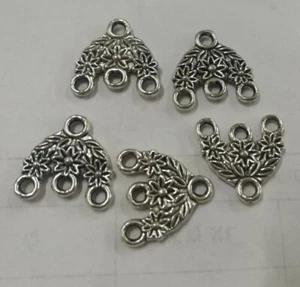 20pcs Tibetan Silver Tone 2SIDED Floral Flower Connector H0790 - Picture 1 of 1