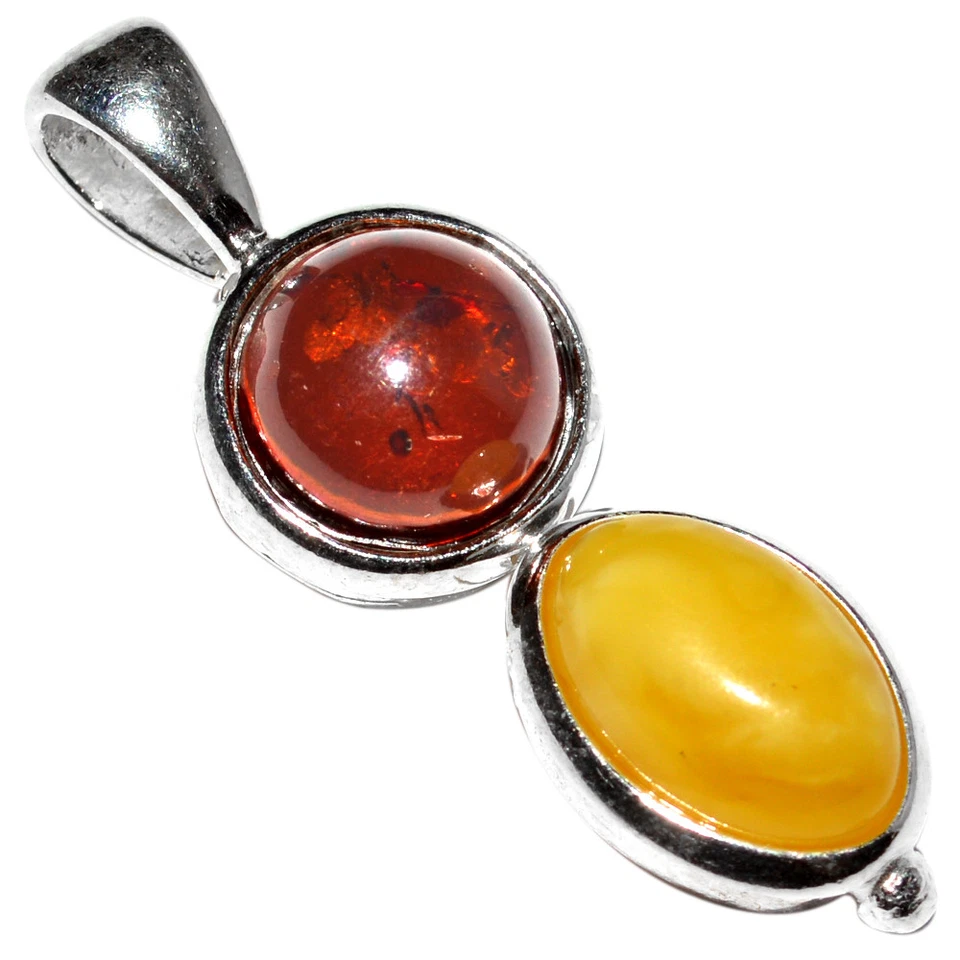 Auténtico colgante de plata de ley 925 ámbar báltico de 3,55 g joyería N-A1873 Foto 1 de 1