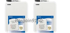 ZWEI BAZIC 8,5 X 11" kleine trocken abwischbare Whiteboards mit Marker Notiz Klasse Schüler - Bild 1 von 1