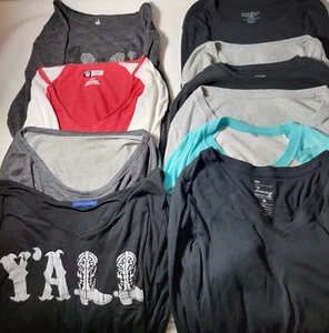 10 Damen Langarm Tops M Team Bekleidung Danskin süß Claire Gap Loft Disney etc. - Bild 1 von 23