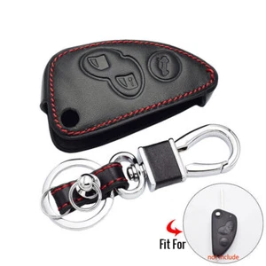 PU Leather 3 Buttons Keyless Remote Black Fob Cover Case Fit For Alfa Romeo 147 - Picture 1 of 6