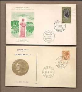 FDC Italy 1957 - Lot of 2 - First day cover - Picture 1 of 1