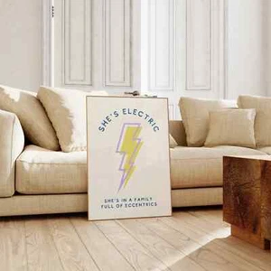 She's Electric Oasis Inspired Art Print Oasis Wall Art She's Electric Indie - Picture 1 of 4
