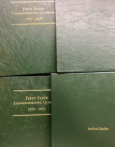 1999-2009 STATE QUARTER & TERR SET W/PF & SILVER PF IN 2 ARCHIV ALBUMS 224 COINS - Picture 1 of 22