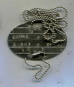 German Army Dog Tag with Both Chains - Picture Pattern Only (90-2) - Picture 1 of 1