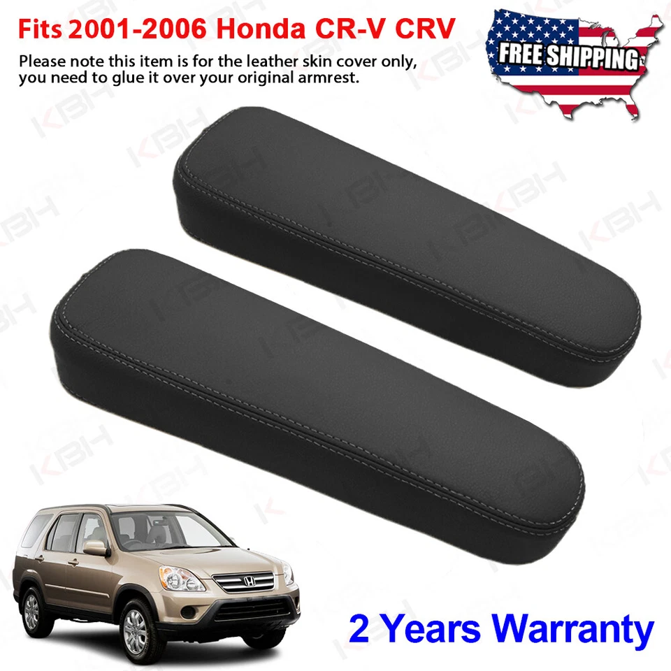 Ajuste 2001 2002 2003-2006 Honda CR-V CRV asiento delantero reposabrazos vinilo cubierta antideslizante negro Foto 1 de 4