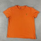 Polo Ralph Lauren T-Shirt Mens Large Orange Crew Neck Short Sleeve Green Pony