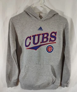 ADIDAS MLB CHICAGO CUBS GRAY PULLOVER HOODIE SIZE YOUTH M 10/12 - Picture 1 of 7