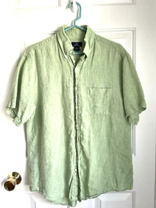 Brooks Brothers Mens Shirt Size Medium M 100% Linen Short Sleeves Casual Fit - Bild 1 von 5