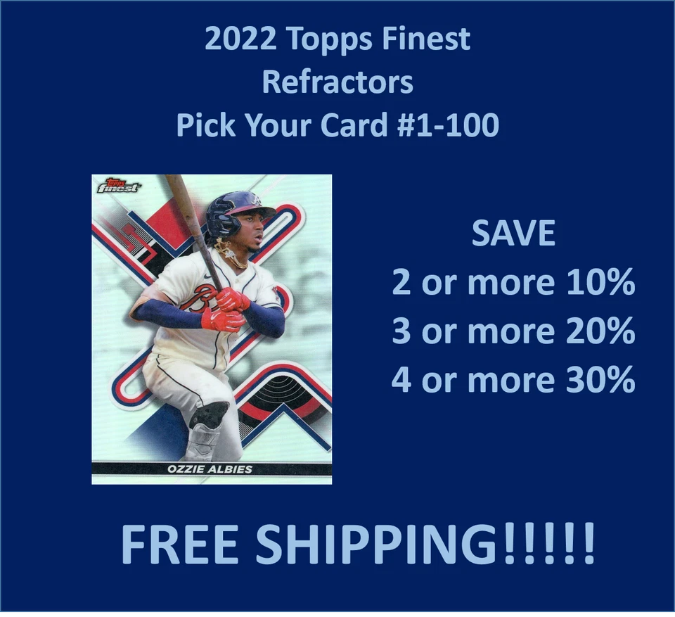 2022 Topps Finest Refractors #1-100 You Pick/Complete Your Set!!!!! - Image 1 of 1