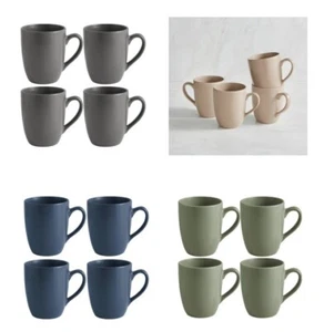 Neu 4er Set Steinzeug Becher, spülmaschinen- & mikrowellengeeignet, einfaches Aufwärmen - NN25 - Bild 1 von 5
