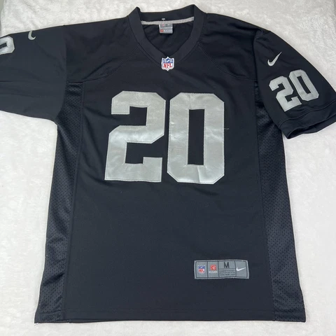 Darren McFadden Oakland Raiders Football Jersey Medium Men NFL Black Gray #20 Cover