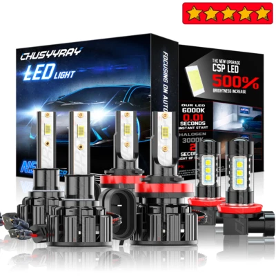 Combo de bombillas blancas FIT Ford C-Max 2013-2017 -6X faros LED altos/bajos + antiniebla Foto 1 de 4