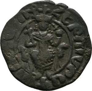 ARMENIA CILICIA 1226-1270 HETOUM I Sis Large COPPER TANK KING THRONE CROSS - Picture 1 of 2