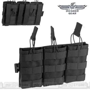 Porta Caricatori Triplo 3 Posti per M4 556 INVADER GEAR Sistema MOLLE Nero Black - Imagen 1 de 1