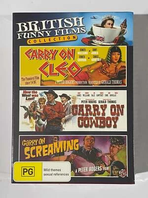 Carry On Comedy DVD 3-Pack Cleo Cowboy and Screaming Brand New Sealed - Image 1 of 3