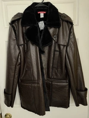 POV Men's Shearling Aviator Jacket - Brown - Image 1 of 3